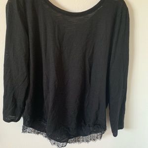 Sweater with lace trim